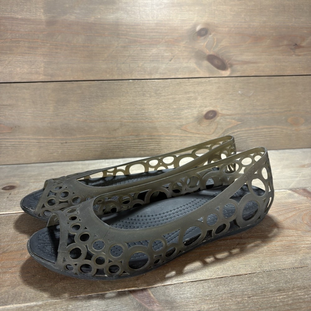 crocs adrina III womens size 8 shoes brown slip on comfort flats sandals